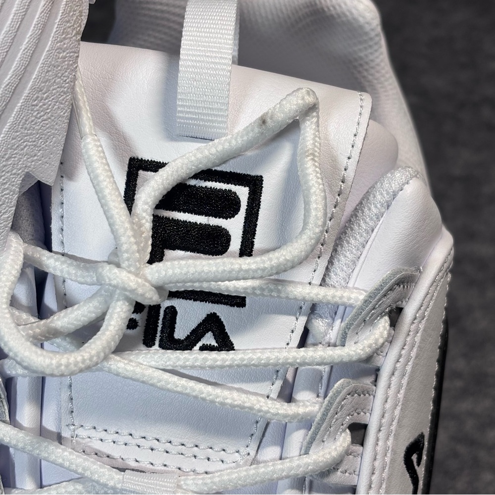 Fila Disruptor II Premium White and Black Sneakers - Picture 10 of 16